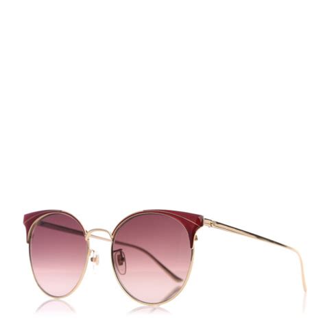 GUCCI Cat Eye Sunglasses GG0402SK Red Gold